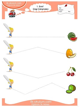 Çocuklar İçin Çizgi Çalışma Sayfaları 